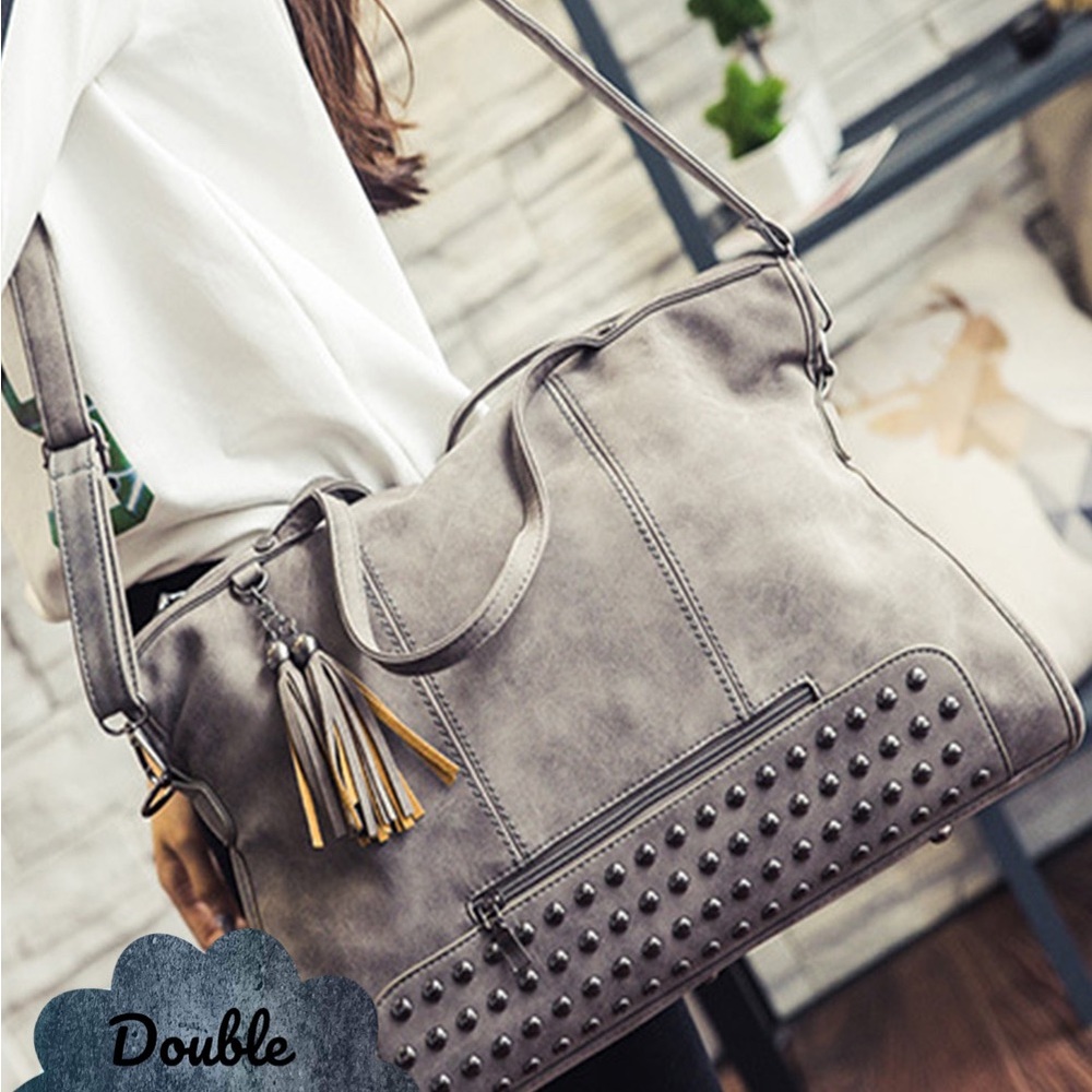 Large gray tote bag
